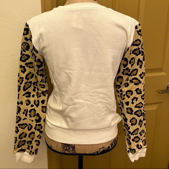 MTTM married to the mob rare sweatshirt NWT cheetah crew neck small street wear - Picture 4 of 5